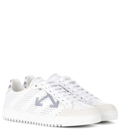 Shop Off-white Carry Over Leather Sneakers In White