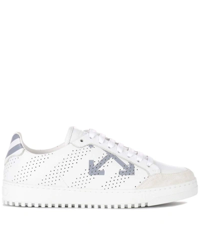 Shop Off-white Carry Over Leather Sneakers In White