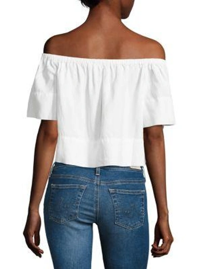 Shop Ag Sylvia Off-the-shoulder Top In True White