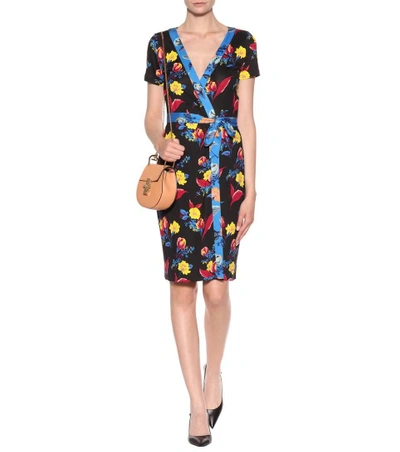 Shop Diane Von Furstenberg Silk Printed Wrap Dress In Multicoloured