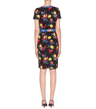 Shop Diane Von Furstenberg Silk Printed Wrap Dress In Multicoloured