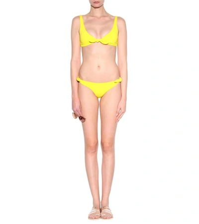 Shop Mara Hoffman Tie Side Bikini Bottom In Yellow
