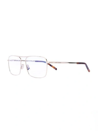 Saint Laurent Handle Glasses In Brown