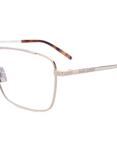 Shop Saint Laurent Handle Glasses In Brown