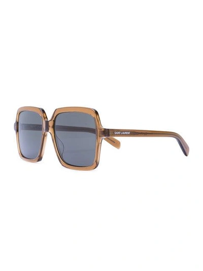 Shop Saint Laurent Eyewear Oversized Sunglasses - Brown