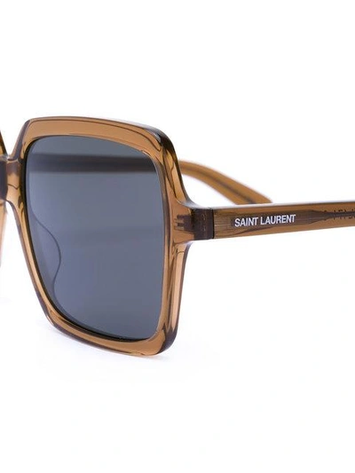 Shop Saint Laurent Eyewear Oversized Sunglasses - Brown