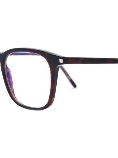 Shop Saint Laurent Classic Glasses In Brown