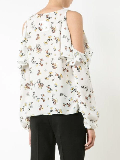 Shop Kobi Halperin Cut-out Shoulders Floral Shirt