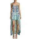 CAMILLA EMBELLISHED HIGH-LOW COVERUP DRESS, MY MAJORELLE, MAASAI MOSH