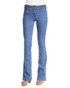 VERONICA BEARD BISCAYNE BRAIDED-WAIST BOOT-CUT JEANS, BLUE