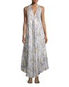 FOUNDRAE METALLIC PAISLEY CUTAWAY MAXI DRESS,PROD187820042