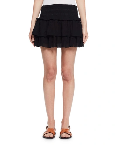Isabel Marant Étoile Kamelie Tiered Voile Mini Skirt, Black