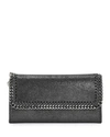 STELLA MCCARTNEY FALABELLA SHINY DOTTED CONTINENTAL FLAP WALLET, GRAY