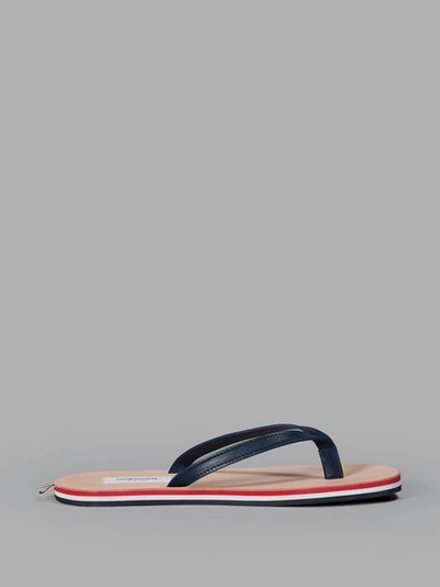 Shop Thom Browne Navy Thong Sandals