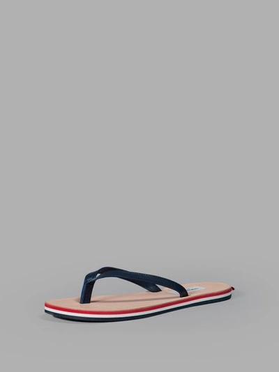Shop Thom Browne Navy Thong Sandals