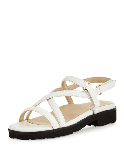 Taryn Rose Taylor Patent Strappy Sandal In White