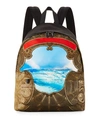 GIVENCHY BAROQUE WAVE-PRINT CANVAS BACKPACK, MULTICOLOR, MULTI COLORS