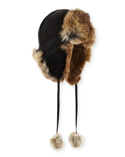 Adrienne Landau Rabbit Fur Trapper Hat In Brown