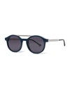 THIERRY LASRY FANCY ROUND BROW-BAR SUNGLASSES, BLUE