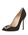 MANOLO BLAHNIK HANGISI 115MM SATIN CRYSTAL-TOE PUMP,PROD154430046