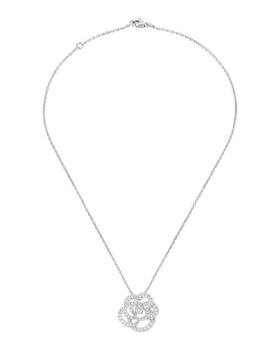 Chanel Camelia Necklace In 18k White Gold With Diamonds