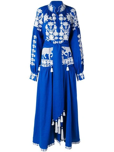 Shop Yuliya Magdych 'litopys' Dress - Blue