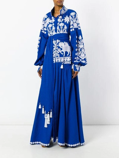 Shop Yuliya Magdych 'litopys' Dress - Blue