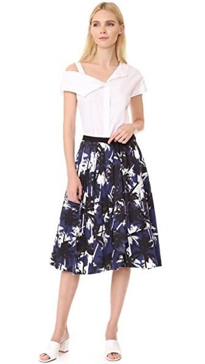 Shop Jason Wu A Line Skirt In Navy Multi