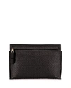 LOEWE LARGE LEATHER T POUCH BAG, BLACK