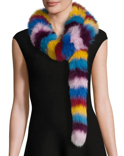 Jocelyn Fox Fur Scarf, Multicolor, Multi Colors