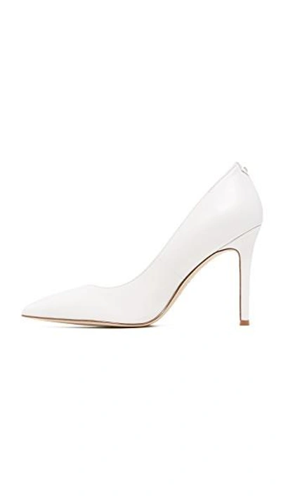 Sam Edelman Beth Croc-effect Leather Pumps In Bright White