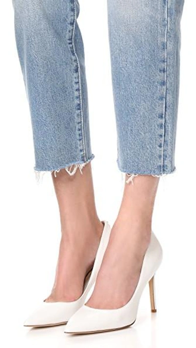 Sam Edelman Beth Croc-effect Leather Pumps In Bright White
