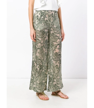 Shop Acne Studios Green 'tennessee' Paisley Printed Trousers