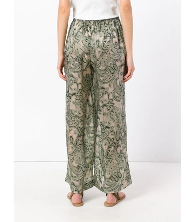 Shop Acne Studios Green 'tennessee' Paisley Printed Trousers