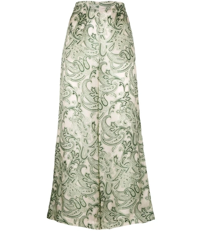 Shop Acne Studios Green 'tennessee' Paisley Printed Trousers