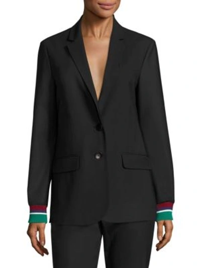 Shop Tibi Dempsey Two-button Blazer In Black