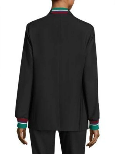 Shop Tibi Dempsey Two-button Blazer In Black