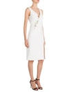VERSACE Embroidered Lace-Inset Silk Cady Dress