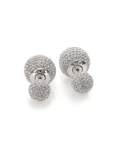 Shop Adriana Orsini Women's Decadence Pavé Crystal Ball Two-sided Earrings In Silver