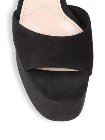 Shop Miu Miu Suede Ankle-strap Platform Sandals In Black