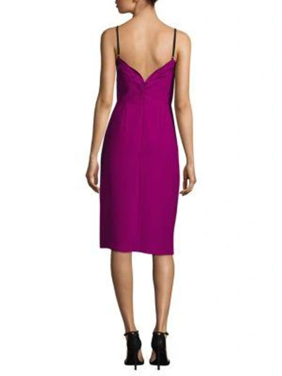 Shop Carven Sweetheart Neckline Dress In Fuchsia