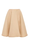 PAULE KA Cotton Flared Skirt with Bronze Trim with Pockets