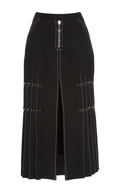 Shop Ellery Besson Pleat Side Long Skirt