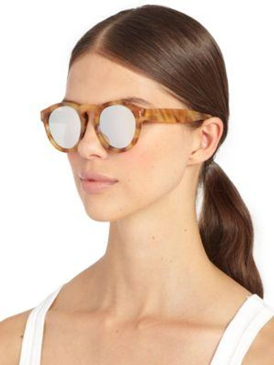 Shop Illesteva Leonard 48mm Round Sunglasses In Orange-cream