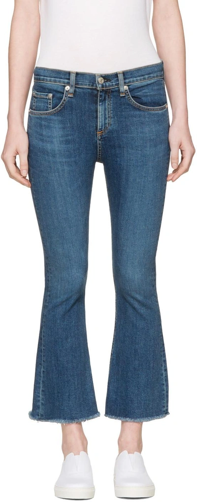 Shop Rag & Bone Rag And Bone Blue Crop Flare Jeans In 426 Paz