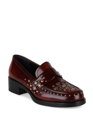 prada studded loafers