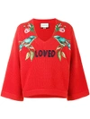 GUCCI 'Loved bird' embroidered top,467710X5S17