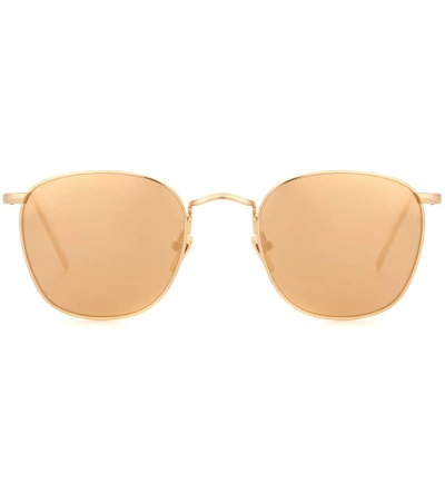 Linda Farrow Round Sunglasses In Gold