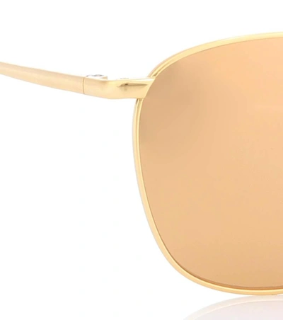 Shop Linda Farrow Round Sunglasses In Gold