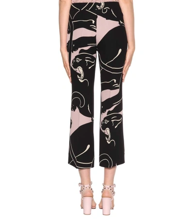 Shop Valentino Printed Silk Trousers In Wild Rose Llack